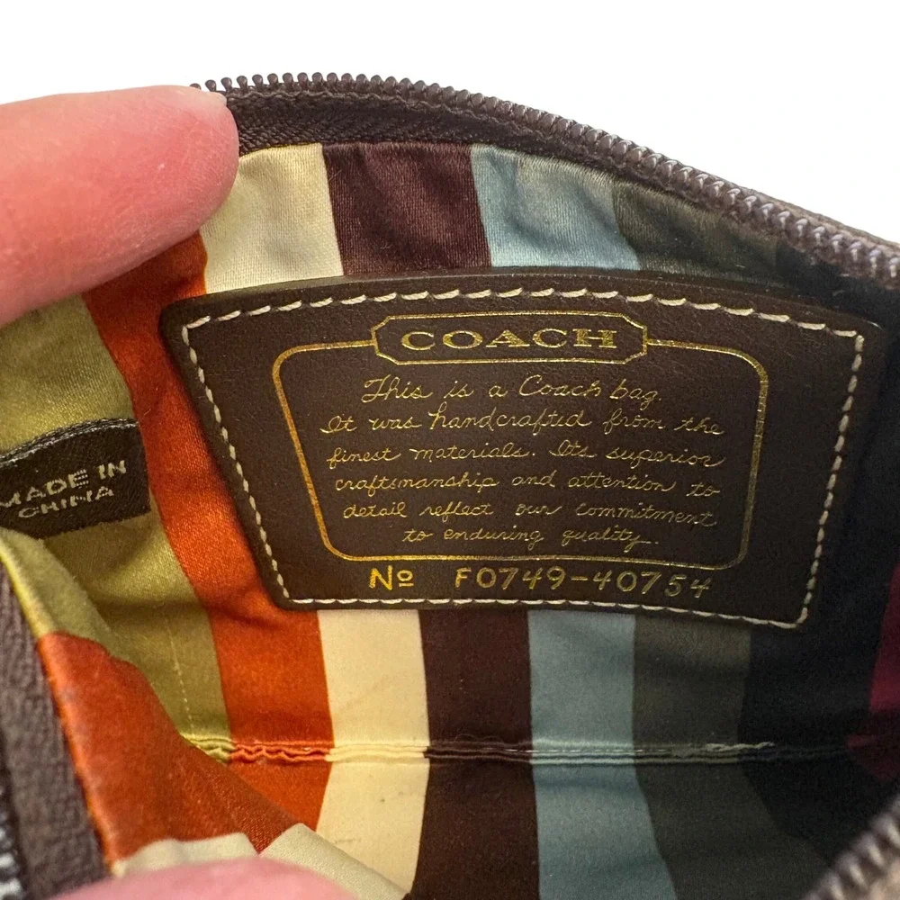 Coach Wristlet Signature C Brown Bronze Gold - Picture 7 of 8